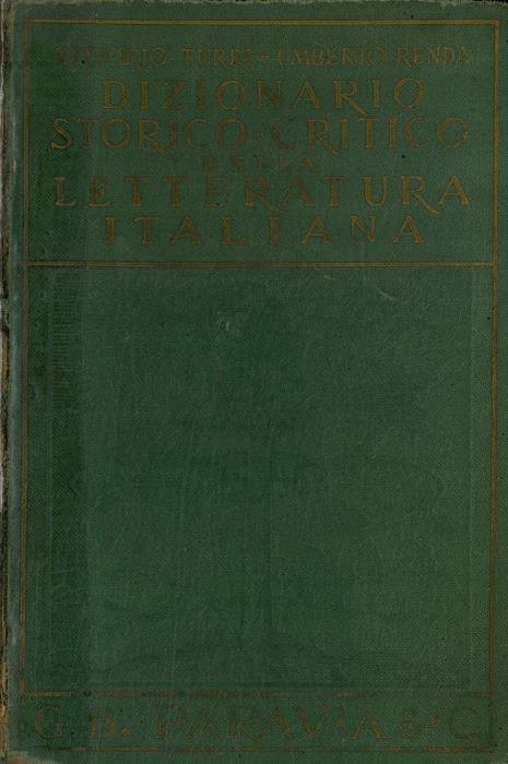 Dizionario storico-critico della letteratura italiana - Vittorio Turri - copertina