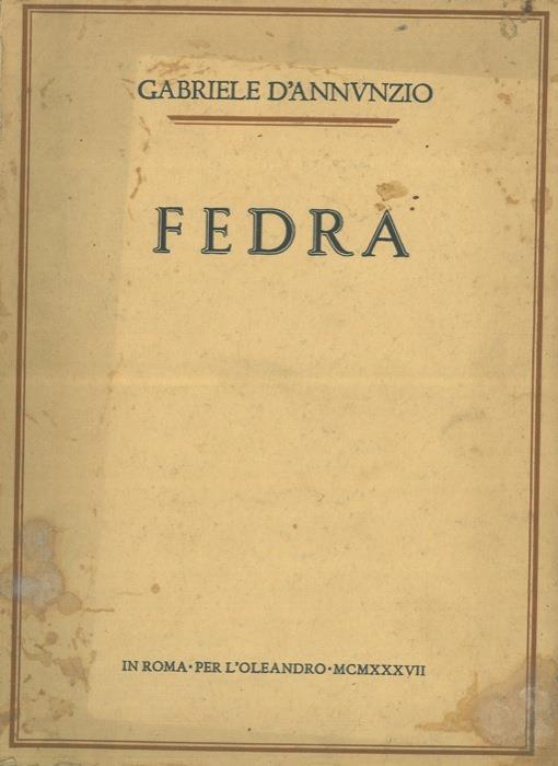 Fedra - Gabriele D'Annunzio - copertina