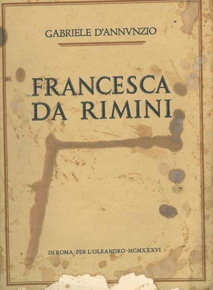 Francesca da Rimini - Gabriele D'Annunzio - copertina