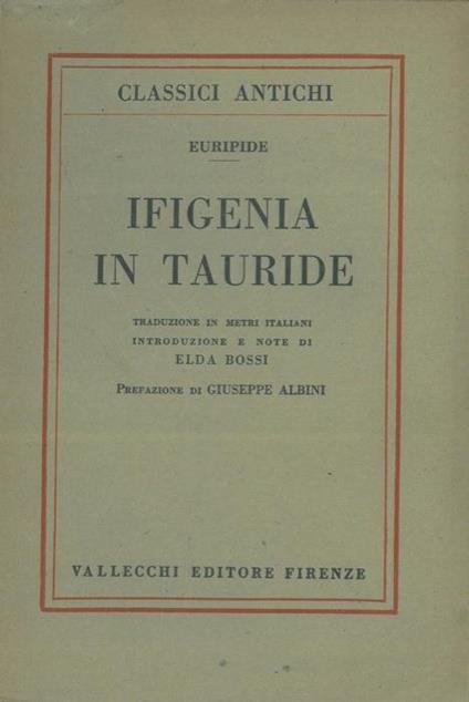 Ifigenia in Tauride - Euripide - copertina