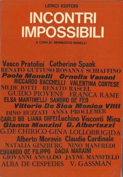 Incontri impossibili - Sennuccio Benelli - copertina