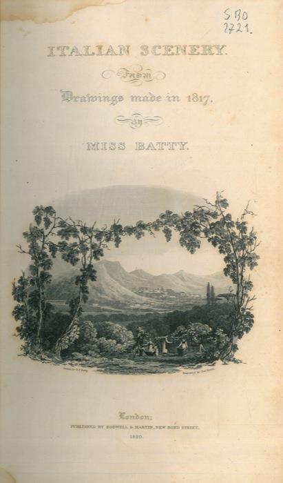 Italian scenery. From drawings made in 1817 - Miss Batty - copertina