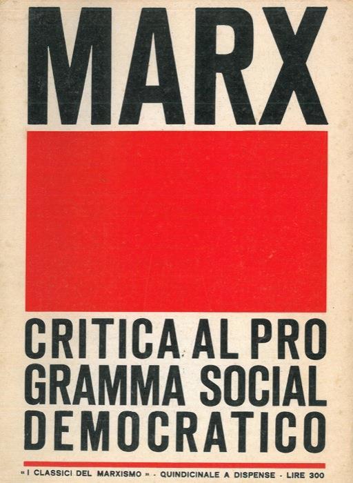 Marx. Critica al programma socialdemocratico - copertina