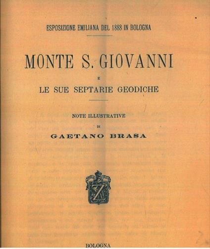 Monte S.Giovanni e le sue septarie geodiche - Gaetano Brasa - copertina
