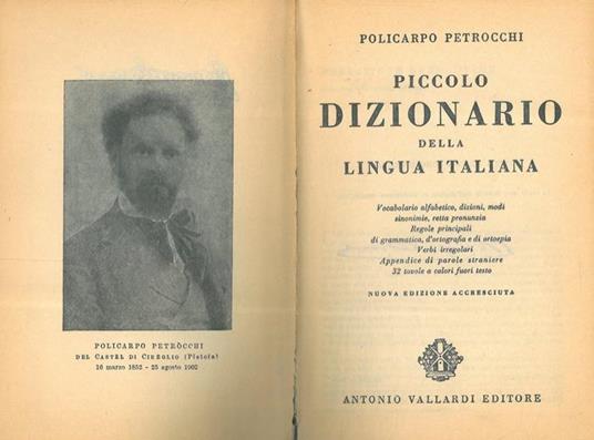 Piccolo dizionario della lingua italiana - Policarpo Petrocchi - copertina