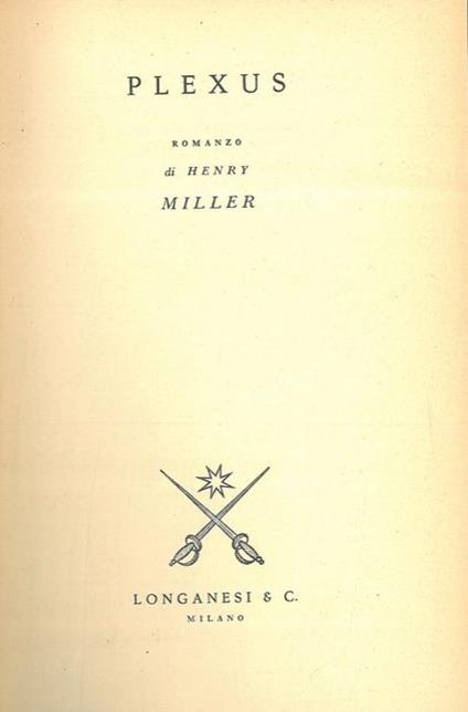 Plexus - Henry Miller - copertina