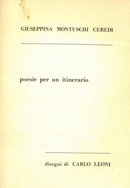 Poesie per un itinerario - copertina