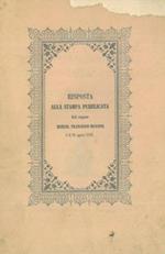 Risposta alla stampa pubblicata dal signor March. Francesco Rusconi il di 31 agosto 1848