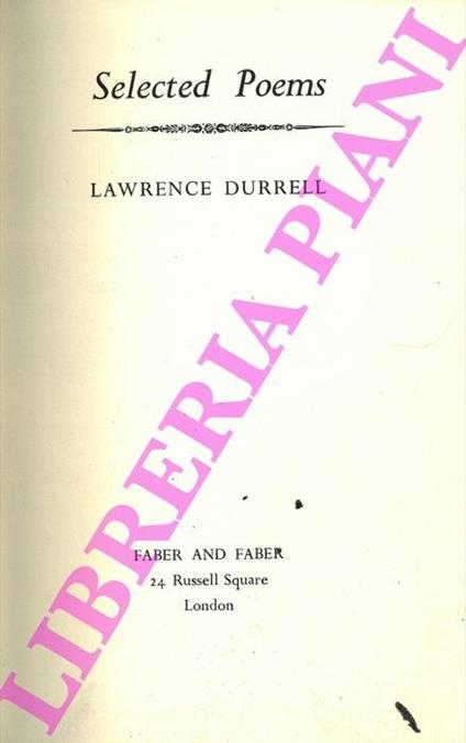 Selected Poems - Lawrence Durrell - copertina