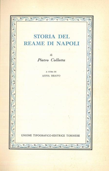 Storia del reame di Napoli - Pietro Colletta - copertina