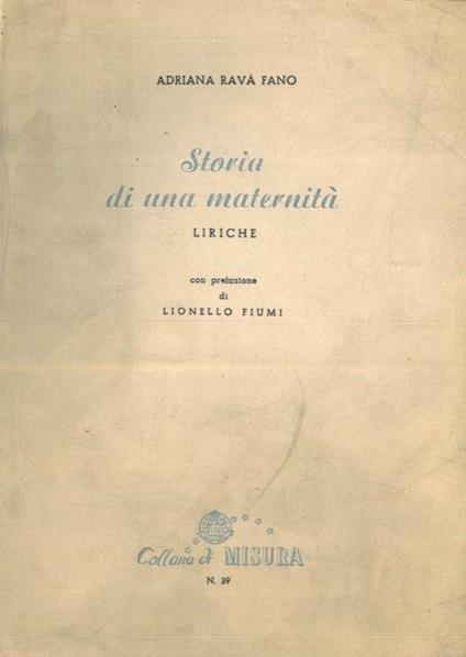 Storia di una maternità. Liriche - copertina