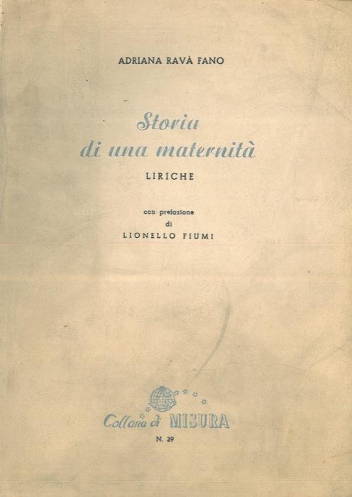 Storia di una maternità. Liriche - copertina