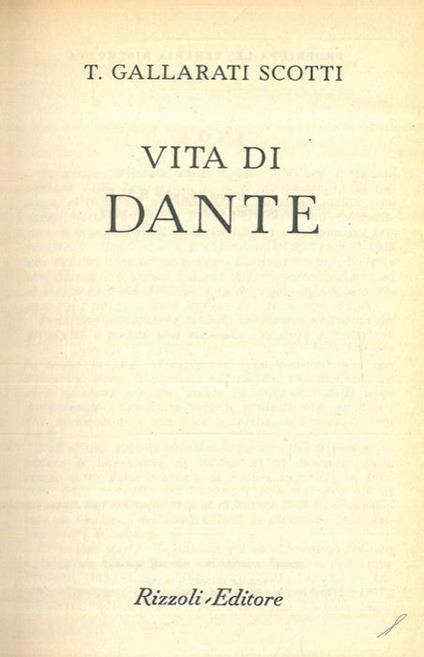 Vita di Dante - Tommaso Gallarati Scotti - copertina