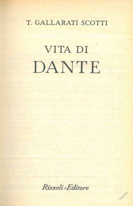 Vita di Dante - Tommaso Gallarati Scotti - copertina