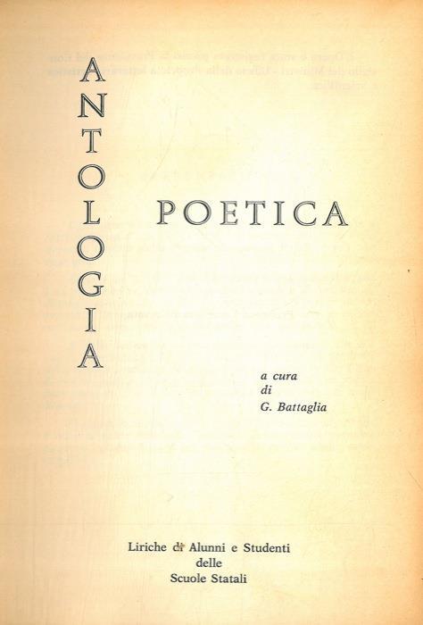 Antologia poetica - A. Battagli - copertina