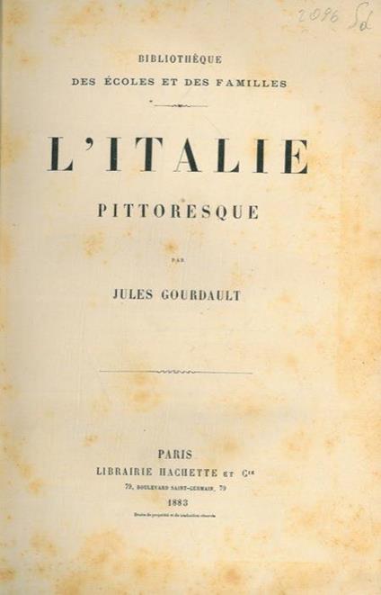 L' Italie pittoresque - Jules Gourdault - copertina