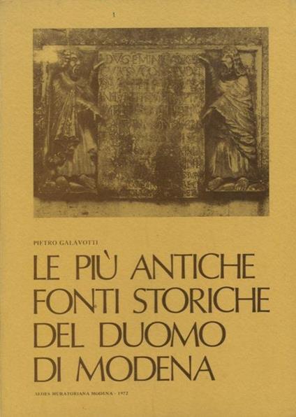 Le pi antiche fonti storiche del Duomo di Modena - Pietro Galavotti - copertina