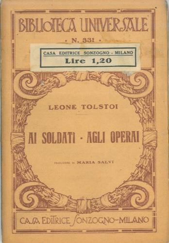 Ai soldati. Agli operai - Lev Tolstoj - copertina