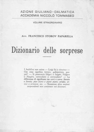 Dizionario delle sorprese - copertina