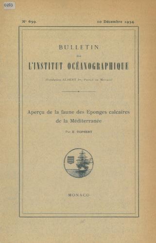 Aperu de la faune des Eponges calcaires de la Méditerranée - Émile Topsent - copertina