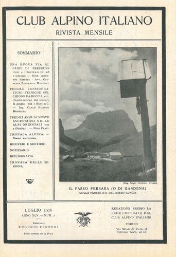 Club Alpino Italiano. Rivista mensile - Eugenio Ferreri - copertina