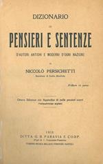 Dizionario di pensieri e sentenze d'autori antichi e moderni d'ogni nazione