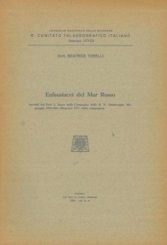 Eufausiacei del Mar Rosso raccolti dal Prof. L. Sanzo nella