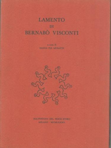 Lamento di Barnab˜ Visconti - copertina