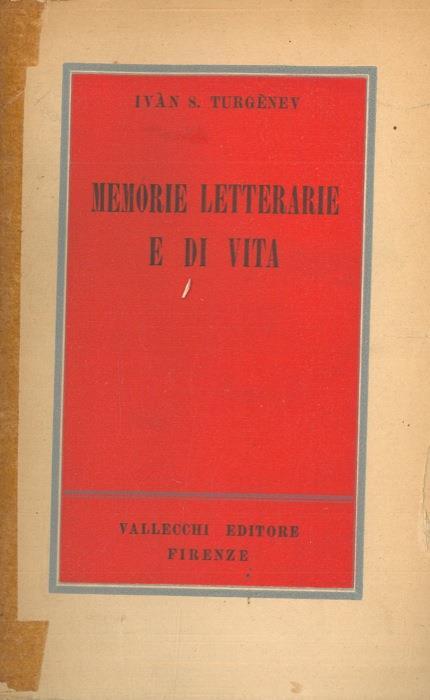 Memorie letterarie e di vita - Ivan Turgenev - copertina