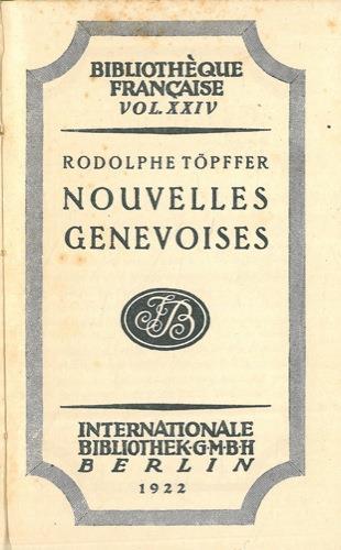 Nouvelles genevoises - Rodolphe Töpffer - copertina