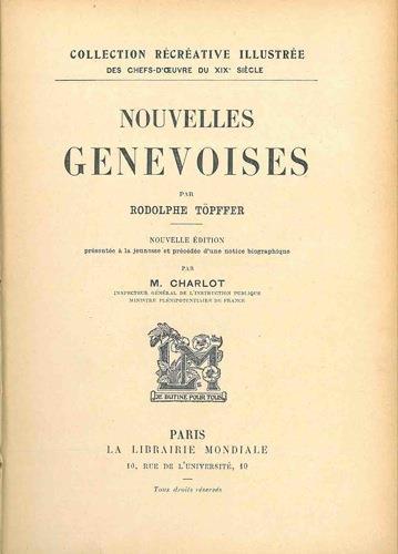 Nouvelles genevoises - Rodolphe Töpffer - copertina