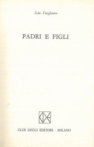 Padri e figli - Ivan Turgenev - copertina