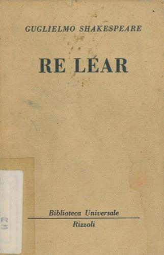 Re Lear - William Shakespeare - copertina