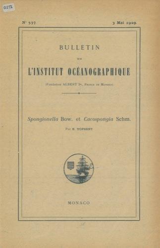 Spongiella Bow. Et Cacospongia Schm - Émile Topsent - copertina