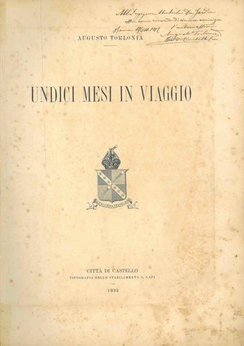 Undici mesi in viaggio - Augusto Torlonia - copertina