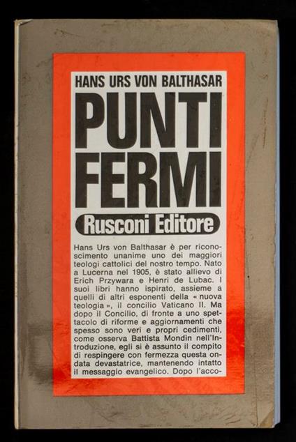 Punti fermi - Hans U. von Balthasar - copertina