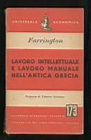 Lavoro intellettuale e lavoro manuale nell'antica Grecia - Benjamin Farrington - copertina