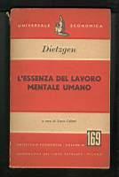 L' essenza del lavoro mentale umano - J. Dietzgen - copertina