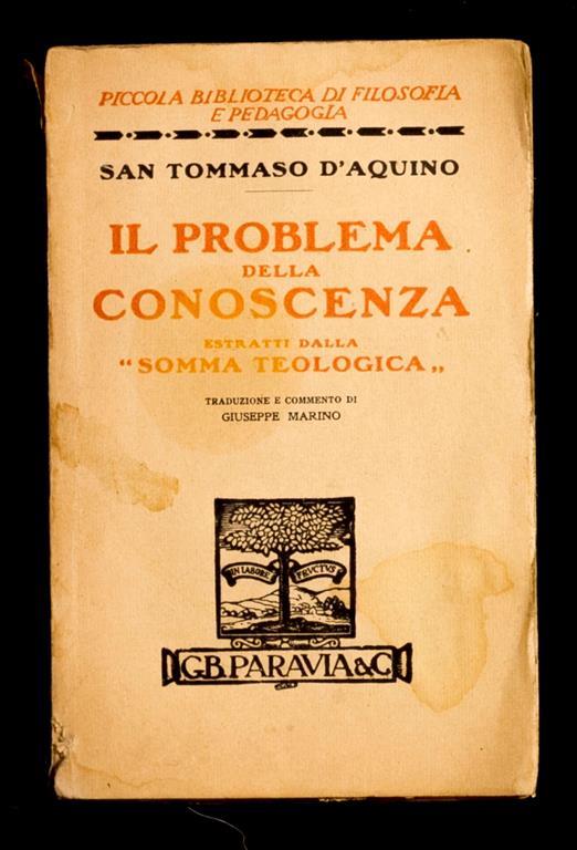 Il problema della conoscenza estratti dalla "Somma Teologica" - Tommaso d'Aquino (san) - copertina