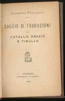 Saggio di traduzioni da Catullo Orazio e Tibullo - Giuseppe Puccianti - copertina