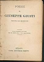 Poesie di Giuseppe Giusti - Giuseppe Giusti - copertina