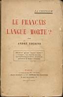 Le francais langue morte? - André Thérive - copertina