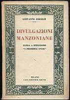 Divulgazioni manzoniane - Giovanni Zibordi - copertina