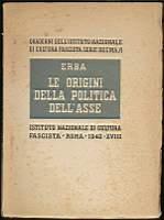 Le origini della politica dell'asse - Erba - copertina