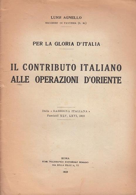 Il Contributo Italiano Operazioni Oriente - Luigi Agnello - copertina