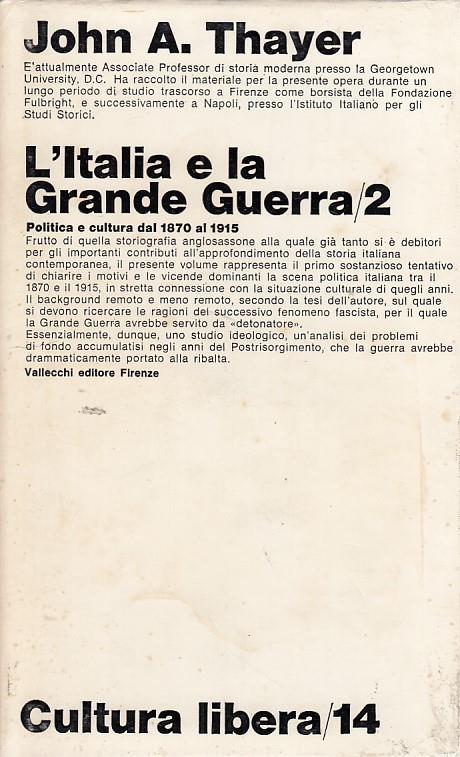 L' Italia e la Grande Guerra Vol.2 - John A. Thayer - copertina