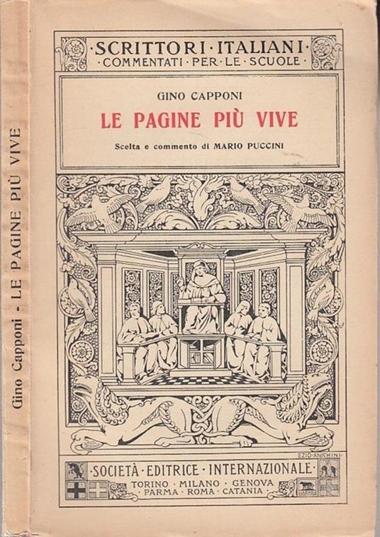 Le Pagine Più Vive - Gino Capponi - copertina