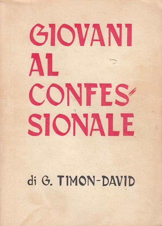 Giovani Al Confessionale - copertina