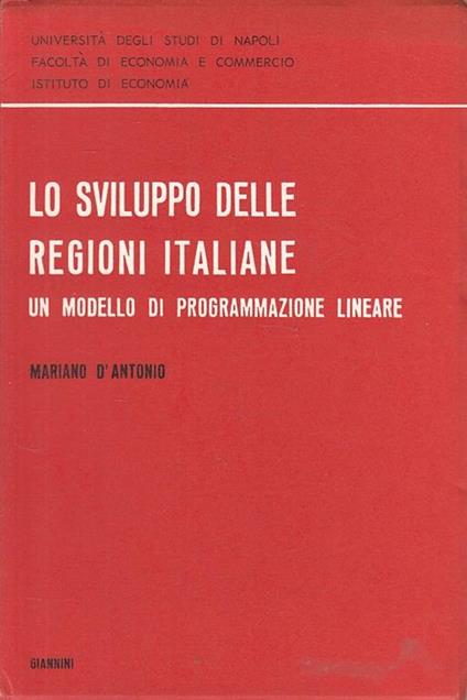 Sviluppo Regioni Italiane Programmazione - Mariano D'Antonio - copertina