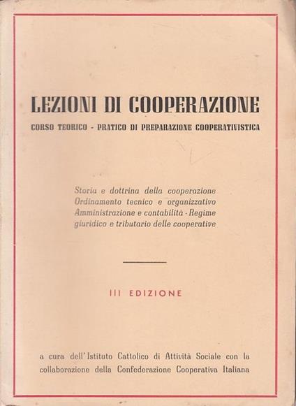Lezioni Di Cooperazioni Corso Teorico Pratico - Michele Dell'Aquila - copertina